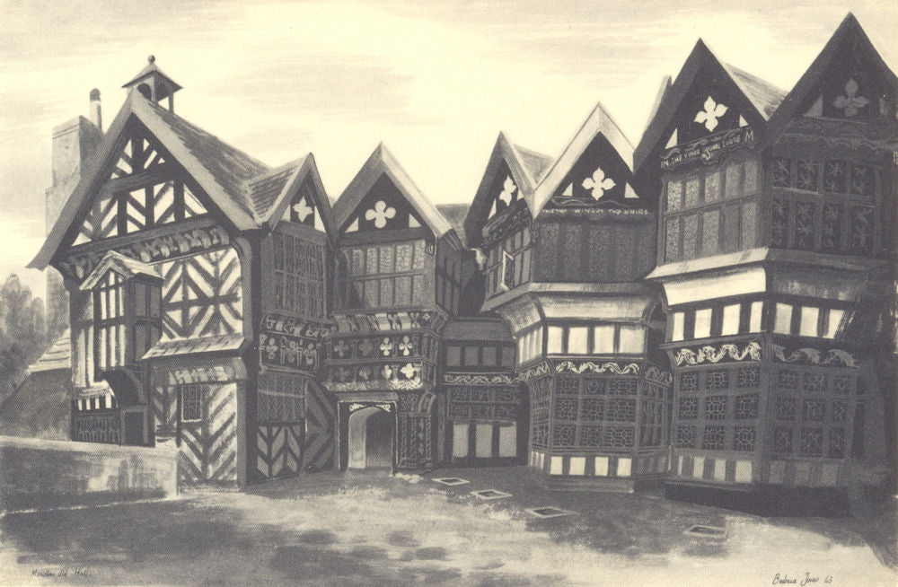 CHESHIRE. Little Moreton Hall. By Barbara Jones 1948 old vintage print picture